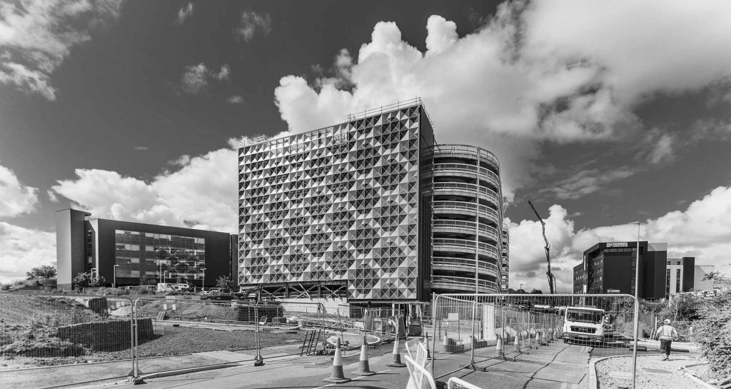 Construction Site Progress Photography showing progress of Gateshead MSCP, Baltic Business Quarter, Gateshead Quayside. Image Copyright of UK Construction Photography.