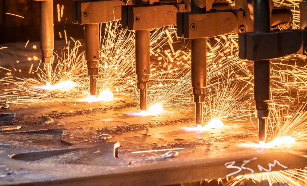 Industrial Photography image of Gas and Plasma machine cutting plate steel
