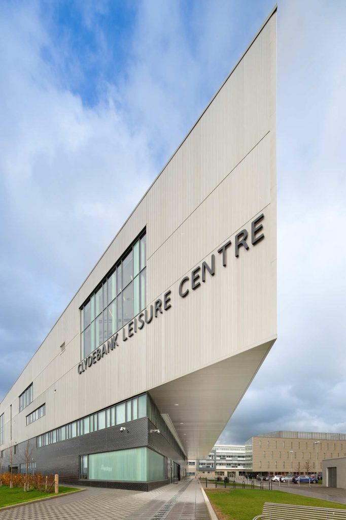 Clydebank Leisure Centre architectural photography by James Thompson - RIAS Award 2018 winner and shortlisted for Scotland's best building showcasing innovative leisure architecture
