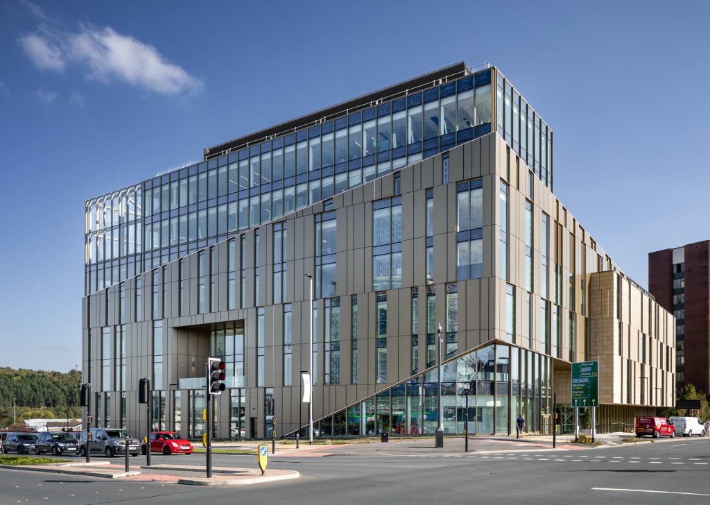 Daphne Steele Building University of Huddersfield architectural photography by James Thompson - UK first WELL Platinum university building with BREEAM Excellent certification
